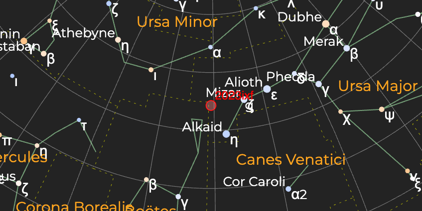 Сверхновая 2023ixf в галактике M101 - Расположение на астрономической карте