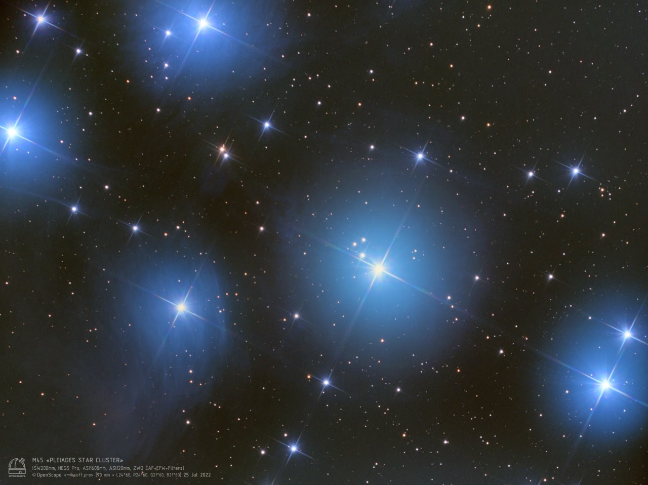 Звездное скопление "Плеяды" (M 45)