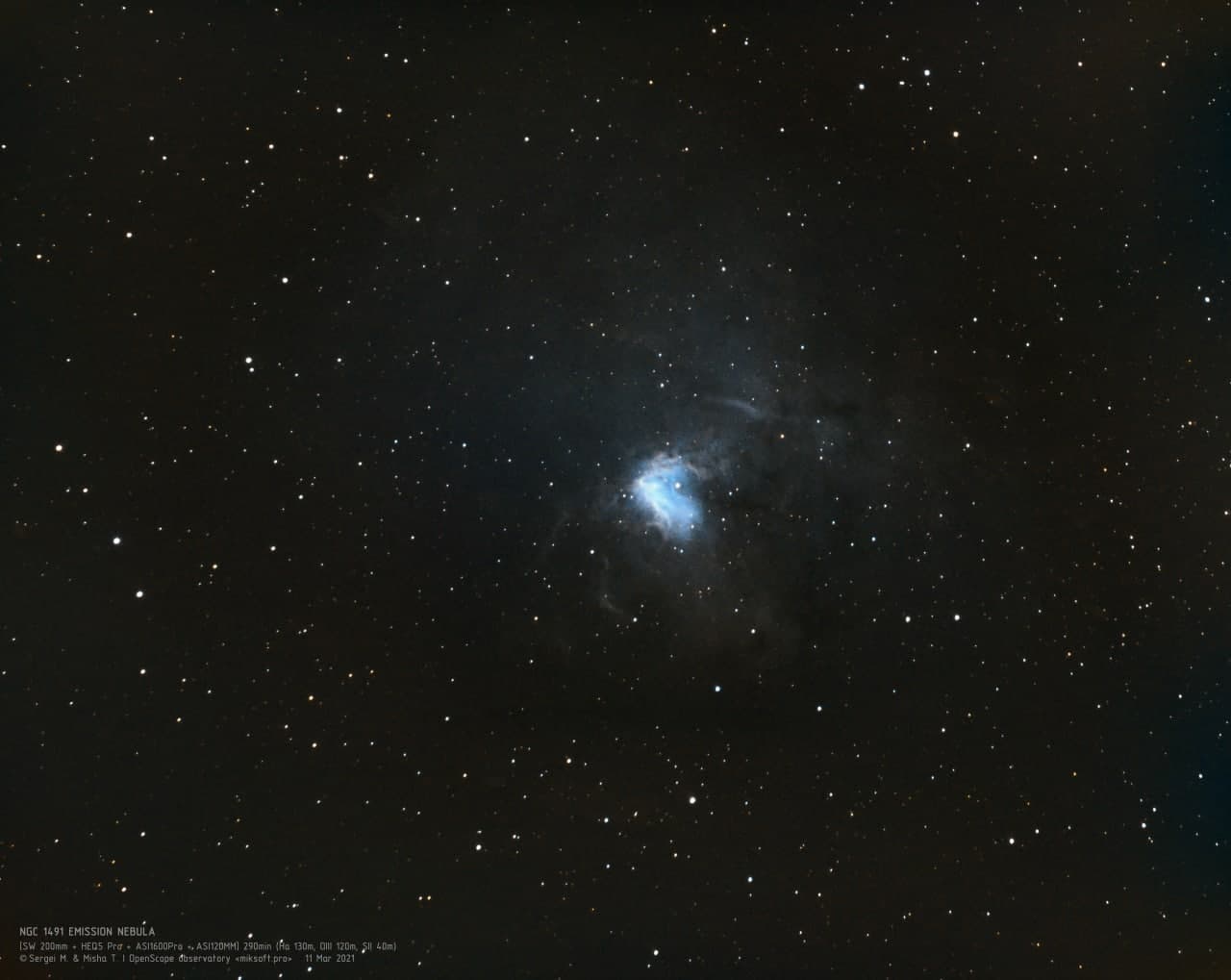 Эмиссионная туманность (NGC 1491)