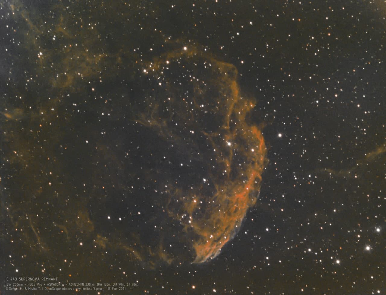 Остаток сверхновой (IC 443) Фотография объекта